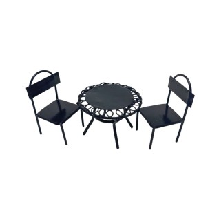 Set Tavolo Rotondo con 2 Sedie in Ferro Miniatura per Presepe 965067 2