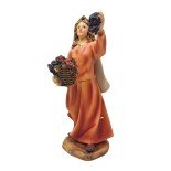 Pastore Singolo in Resina 20 cm Donna con Cesto 219337A