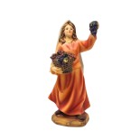 Pastore Singolo in Resina 20 cm Donna con Cesto 219337A