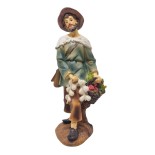 Pastore Singolo in Resina 20 cm Uomo con Ortaggi 219337B