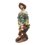 Pastore Singolo in Resina 20 cm Uomo con Ortaggi 219337B