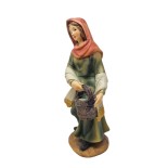 Pastore Singolo in Resina 20 cm Donna con Secchio
