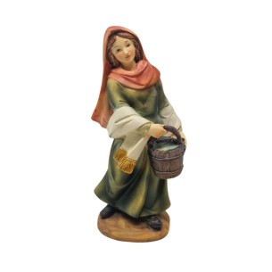 Pastore Singolo in Resina 20 cm Donna con Secchio