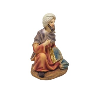 Pastore in Resina 20 cm Uomo Seduto 219337H 2