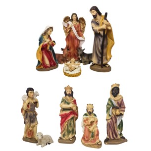 Natività in Resina Completa 40 cm Set 9 pezzi per Presepe 390647
