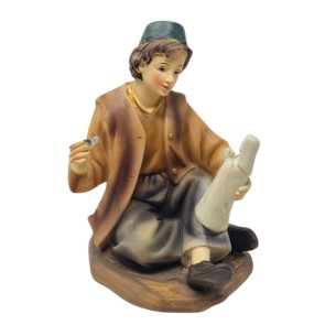 Pastore in Resina 20 cm Scultore Seduto 219337M