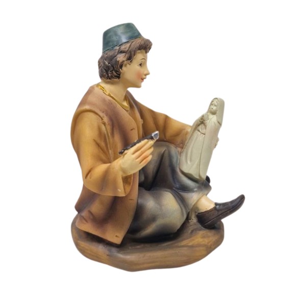 Pastore in Resina 20 cm Scultore Seduto 219337M