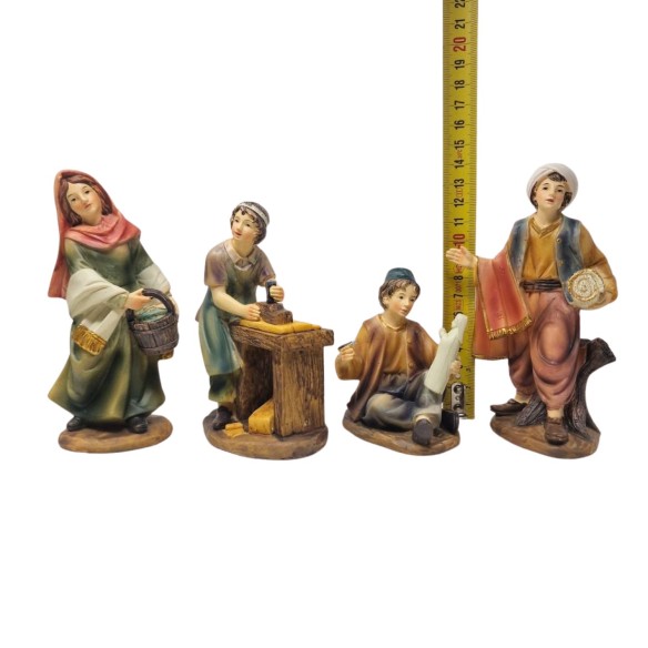 Pastori Mestieri in Resina 15 cm per Presepe 12 Pezzi 219368