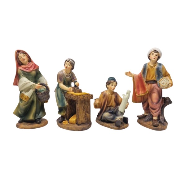Pastori Mestieri in Resina 15 cm per Presepe 12 Pezzi 219368