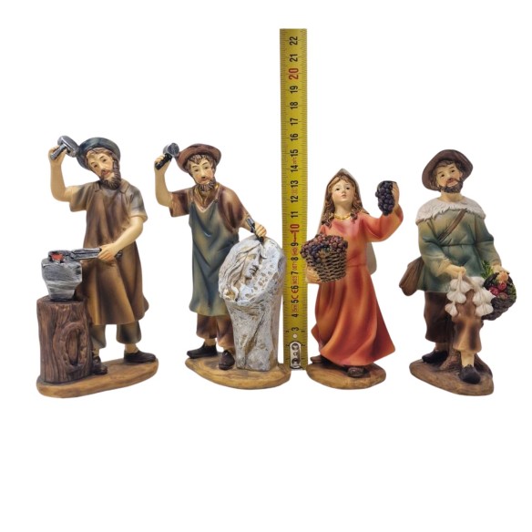 Pastori Mestieri in Resina 15 cm per Presepe 12 Pezzi 219368