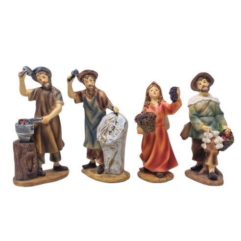Pastori Mestieri in Resina 15 cm per Presepe 12 Pezzi 219368
