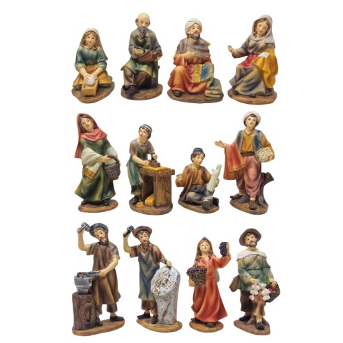 Pastori Mestieri in Resina 15 cm per Presepe 12 Pezzi 219368