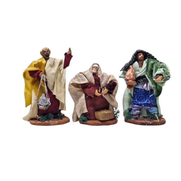Natività in Terracotta di Caltagirone 8 Statuine 10 cm