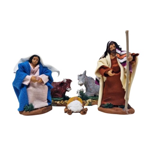 Natività in Terracotta di Caltagirone 8 Statuine 10 cm