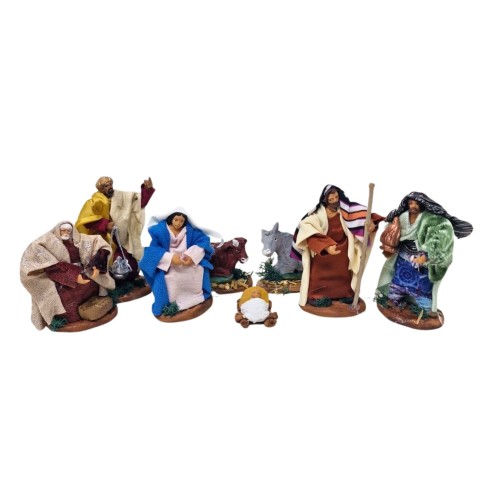 Natività in Terracotta di Caltagirone 8 Statuine 10 cm