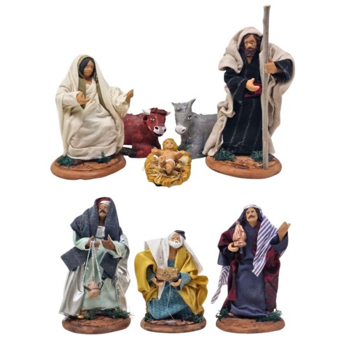 Natività in Terracotta di Caltagirone 8 Statuine 14 cm