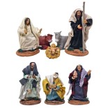 Natività in Terracotta di Caltagirone 8 Statuine 14 cm