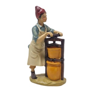 Pastore in Resina 20 cm Uomo con Torchio 611179E