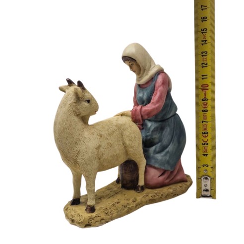 Pastore in Resina 20 cm Donna con Capra 611179F