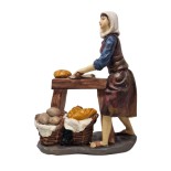 Pastore in Resina 20 cm Donna che Vende Pane 188091A