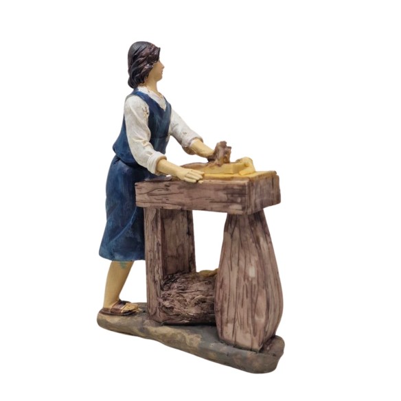 Pastore in Resina 20 cm Il Falegname con Pialla 188091E