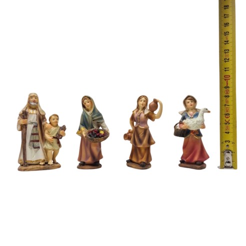 Pastori in Resina 9 cm 11 pezzi Statuine per Presepe
