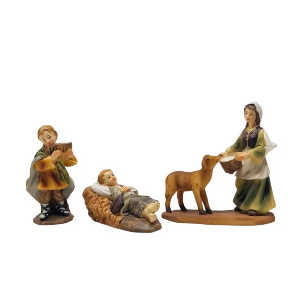 Pastori in Resina 9 cm 11 pezzi Statuine per Presepe