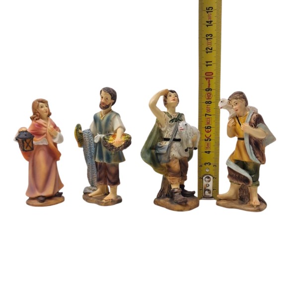 Pastori in Resina 9 cm 11 pezzi Statuine per Presepe