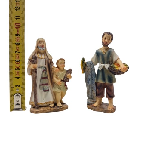 Pastori in Resina 9 cm 11 pezzi Statuine per Presepe