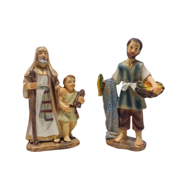 Pastori in Resina 9 cm 11 pezzi Statuine per Presepe