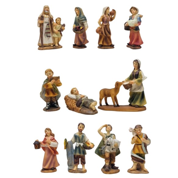 Pastori in Resina 9 cm 11 pezzi Statuine per Presepe