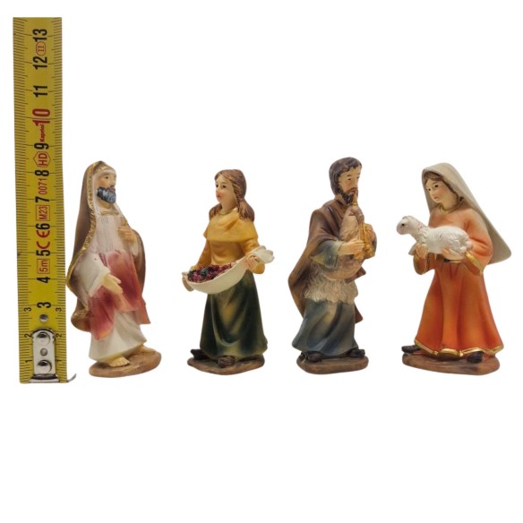 Pastori in Resina 9 cm 12 pezzi Statuine per Presepe 159145B