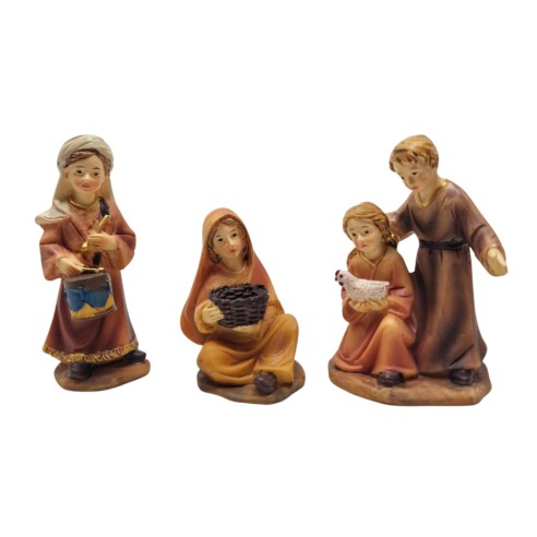Pastori in Resina 9 cm 12 pezzi Statuine per Presepe 159145B