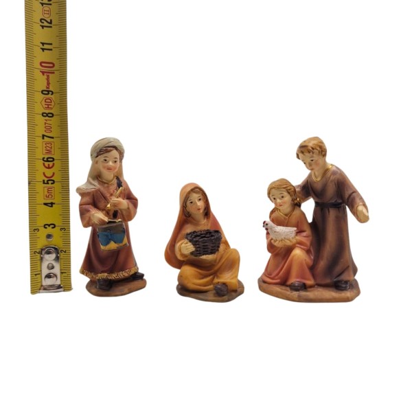 Pastori in Resina 9 cm 12 pezzi Statuine per Presepe 159145B