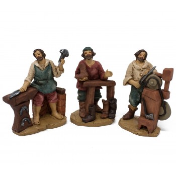 Set da 6 pastori mestieri in resina 9 cm