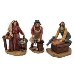 Set da 6 pastori mestieri in resina 9 cm
