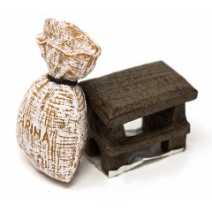 set 3 soggetti in miniatura farina, tavolo e incudine