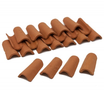 Tegole in terracotta per presepe 3,4 cm Coppi 24 pz - 6517