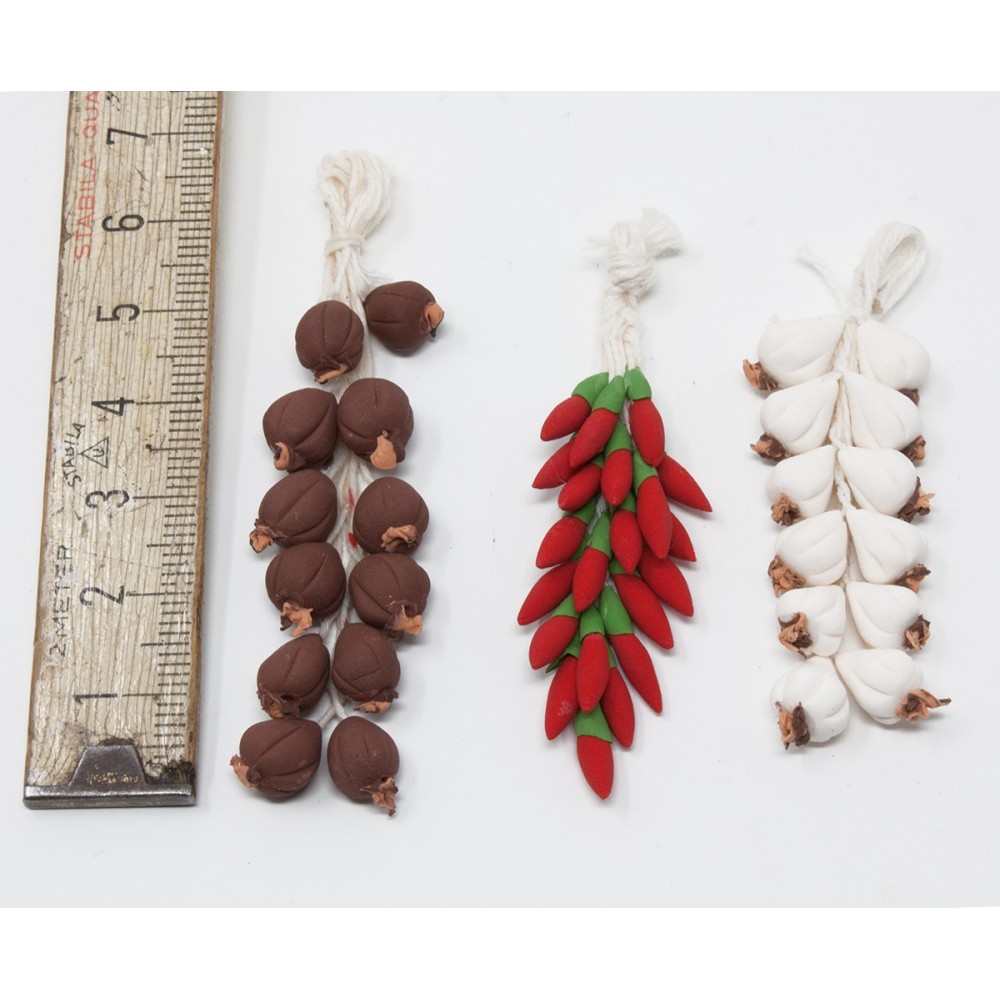 Trecce di Aglio, Cipolla e Peperoncino Set 3 pz Miniature - IVOSTORE