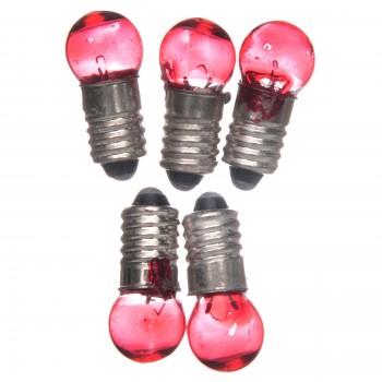 5 Lampadine E5,5 rosse 3,5V ricambi