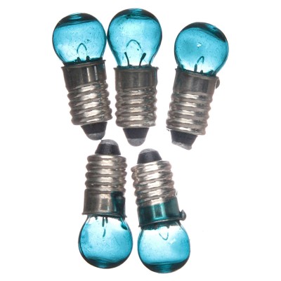 5 Lampadine E5,5 blu 3,5V ricambi