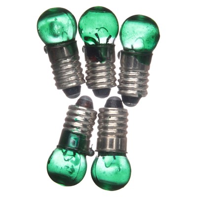Lampadina E5,5 Verde 5 Pezzi 3,5V - N02V