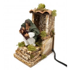 Pastore per Presepe in Movimento 14x9 cm Donna con Bambino 79057