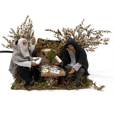 Pastore per Presepe in Movimento 14x9 cm Giocatori di Carte 79058