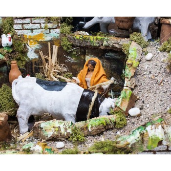 Scena per Presepe con 4 Movimenti Mestieri con Animali 60x40 cm  79077