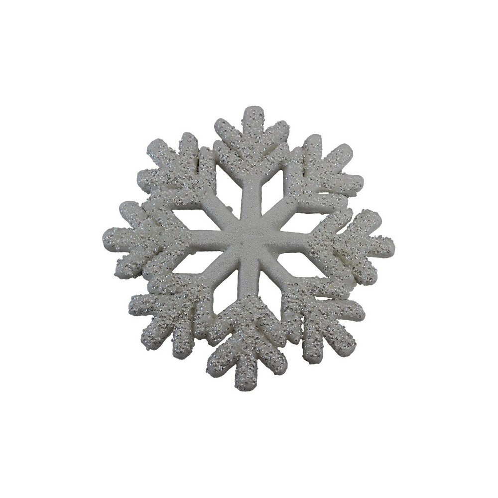 Fiocco di Neve Bianco con Glitter Grande 24 cm - IVOSTORE