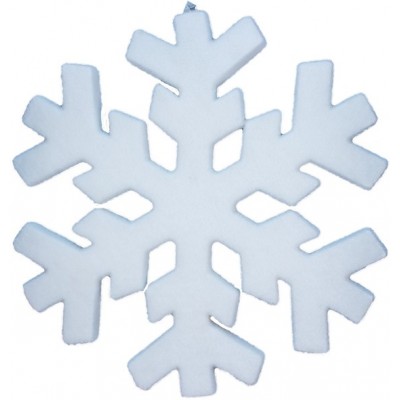 Fiocco di Neve Bianco Floccato Grande 40 cm Decorazioni Natalizie - 46115