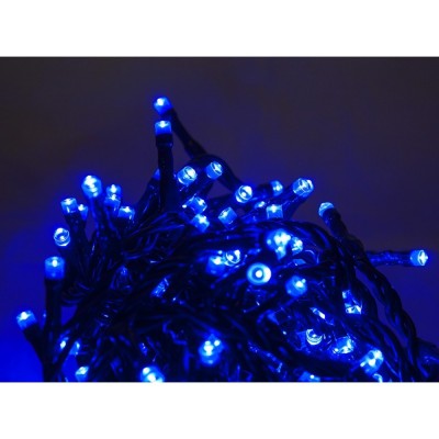 Catena Luminosa 180 LED Blu per Interno/Esterno con 8 Giochi di Luce - 48764