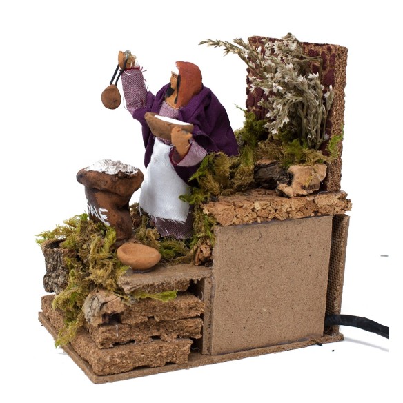 Pastore per Presepe in Movimento 14 cm x 9 cm Venditore Sale 42797