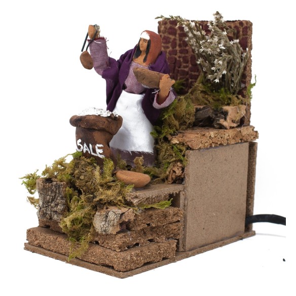 Pastore per Presepe in Movimento 14 cm x 9 cm Venditore Sale 42797